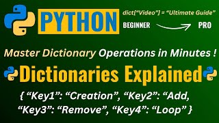 MASTERING DICTIONARY in PYTHON for Beginners (EASY) 👌 PYTHON DICTIONARIES Explained 👍