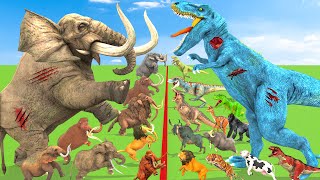 Prehistoric Mammals VS Animals VS Dinosaurs Mammoth vs TRex Epic Battle Animal Revolt Battle Simulat