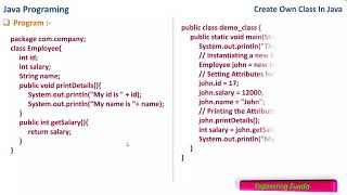 Create own class - Java Programming