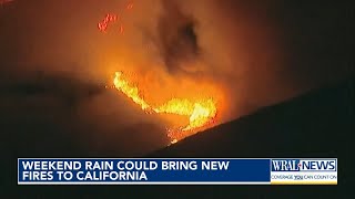 Weekend rain could bring new problems to California after the wildfires