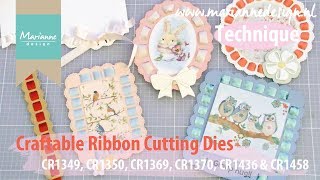 Braid ribbons on your diecuts with the Craftable Ribbon dies | Marianne Design | Cardmaking