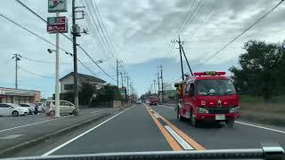 茨城県小美玉市〜国道6号「消防車🚒遭遇物語　Fire engine　Encounter　story」茨城県石岡市きみチャン寝る666劇場。