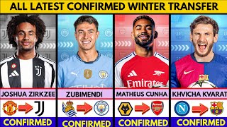 🚨LATEST CONFIRMED TRANSFERS NEWS WINTER 2024✅ ZUBIMENDI TO CITY🔥 CUNHA TO ARSENAL🎉 ZIRKZEE TO JUVE✈️