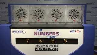 Midday Numbers Game Drawing: Thursday, August 27, 2015