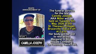 Camilla Joseph ~ Short Obituary