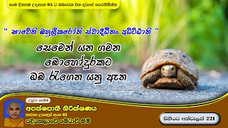 සිහියට අත්වැලක් 221 .සෙමෙන් යන ගමන .  පදියතලාවේ මේධාවි හිමි. Ven. Medhaavi Thero