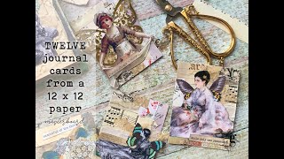 Create 12 Journal Cards from a 12 x 12 Paper | Masterboard | Free Cut Apart Words | Victorian Poems