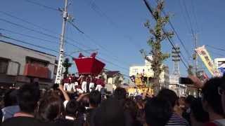 4K　新居浜太鼓祭り　2015　18日　一宮神社前　鉢合わせ（喧嘩）　大江VS中須賀　1