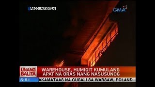 UB: Warehouse, humigit kumulang apat na oras nang nasusunog