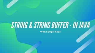 String StringBuffer Classes in Java with Example Code