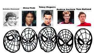 🔴How to draw faces Every Spider-Man Actor: From the Seventies to Tom Holland's Homecoming Spider-Man