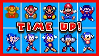 All Mario \u0026 Sonic TIME UP! screens - Bootlegs/Hacks/Official