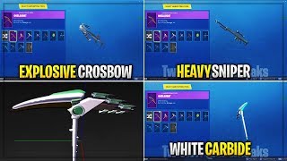 *NEW* FORTNITE LEAKED UNRELEASED WEAPONS IN-GAME! (Explosive Crossbow,Sniper,White Carbide)