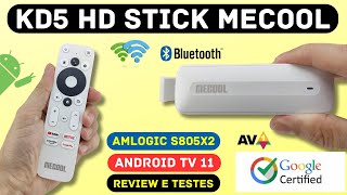 KD5 HD TV STICK MECOOL ANDROID TV 11 - Review, Unboxing e Testes