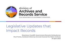 Legislative Updates that Impact Records - 2022