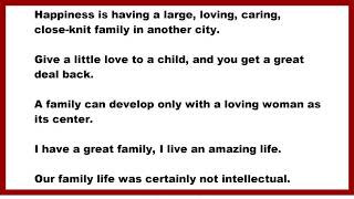 Family Quotes: Happiness is having a large, loving, caring, close-knit family in another city.