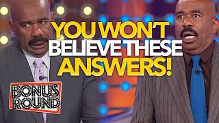 STEVE HARVEY SHOCKED, SCARED & SPEECHLESS FUNNY ANSWERS on Family Feud US!