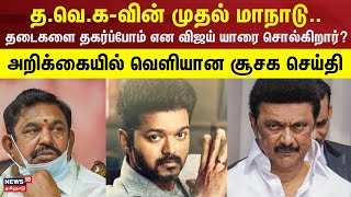 TVK Vijay Maanadu | த.வெ.க-வின் முதல் மாநாடு - தடைகளை தகர்ப்போம் என விஜய் யாரை சொல்கிறார்? | TVK