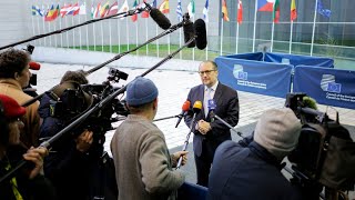 Doorstep von Außenminister Alexander Schallenberg beim RAB in Luxemburg (24.04.2023)