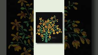 🟡💫 Unbelievable Golden Flower Art Trick With Poster Paint #shorts WOW