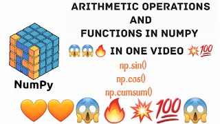 Numpy array functions |🧡🔥 Arithmetic Operations and functions in numpy🧡🔥💥💯