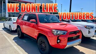 Toyota Dealerships Do NOT like this YouTuber! Unfortunately…