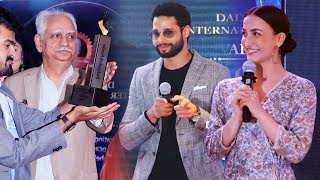 Siddhant Chaturvedi Elli Avram At Dadasaheb Phalke International Film Festival Trophy Unveiling