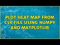 Plot heat map from csv file using numpy and matplotlib (2 Solutions!!)