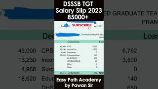 DSSSB TGT Salary Slip 2023 | #shorts #trending #viral #1million #reels #instagram #trendingshorts