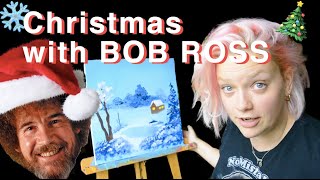 I Tried Following a 🎄CHRISTMAS🎄 Bob Ross Tutorial..but with acrylic - VLOGMAS lol