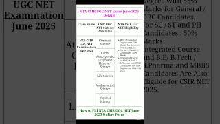 Nta Csir Ugc Net June 2025 Examination Apply Online Form For Net Jrf ...