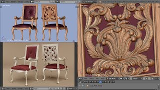 Blender Baroque Armchair modeling timelapse