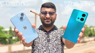 Vivo V25 Vs iPhone 14 Camera Test \u0026 Comparison | Which is The Best..?