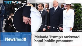 NewsFeed - Melania Trump's awkward hand-holding moment