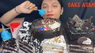 EATING DARK CHOCOLATE CAKE,DARK BROWNI CAKE,RED VELVET,CHEESE PASTRY,OREO,CHOCOCHIP PASTRIES MUKBANG