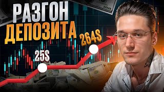 🎅🏻 ПРЕДНОВОГОДНИЙ РАЗГОН ДЕПОЗИТА: Торговля по Сигналам ($25 → $264)