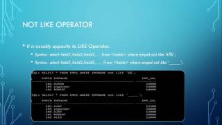 NOT LIKE Option With SELECT Command,SQL Basics Tutorial - 26