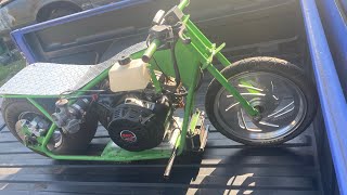 #1 Mini Bike full Custom MotoVox 420cc Big block mbx10 stretched \u0026 wide Body