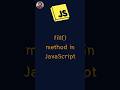 fill method in JavaScript || JavaScript Array Methods    #coding #javascript #shorts