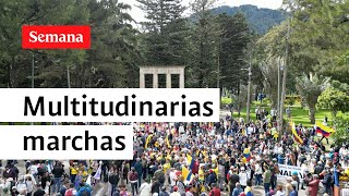 Impactantes imágenes de las multitudinarias marchas en Colombia | Videos Semana