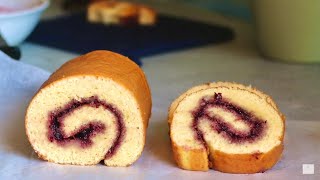 Easy Vanilla Jam Roll Cake Recipe | How to make Jam roll cake recipe