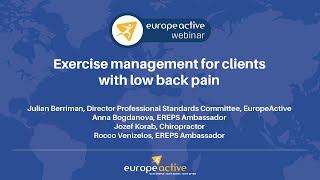 Exercise management for clients with low back pain