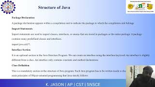 K.Jason | 9.Structure of Java | SNS INSTITUTIONS
