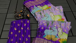 Super dola silk saree with crush work on saree