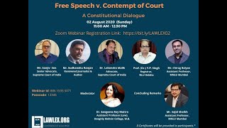 Webinar on Free Speech v. Contempt of Court: A Constitutional Dialogue