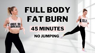 🔥45 MIN SWEATY HIIT🔥FULL BODY FAT BURN🔥All Standing🔥No Jumping🔥No Repeat🔥#homeworkout