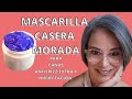 MASCARILLA CASERA MORADA, CABELLO CON CANAS.