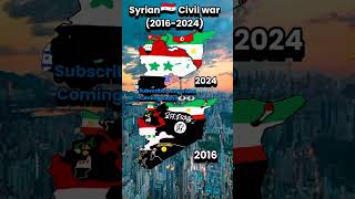 Syrian Civil War in 2016 and 2024 map #mapping #geography #countryballs #map #syria #shortsfeed