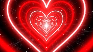 Heart Background❤️Red Tunnel Heart Background Screensaver Video Effects - Heart Lights Background