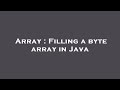 Array : Filling a byte array in Java